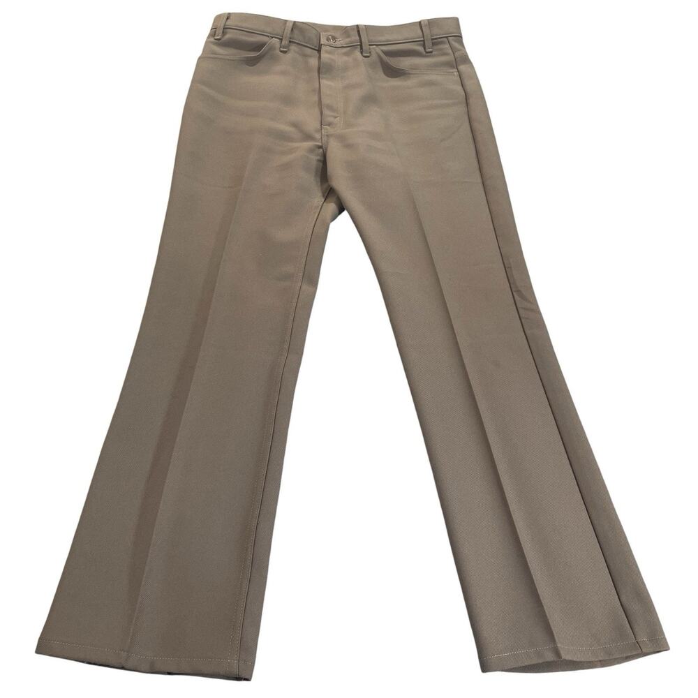 Vintage Levis Polyester Pants Men's Fit 36x31 (38x31 Tag) Taupe Bootcut USA Made